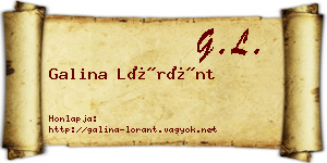 Galina Lóránt névjegykártya