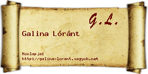 Galina Lóránt névjegykártya
